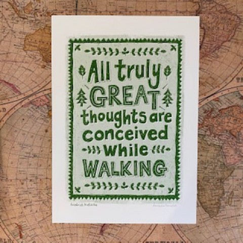 Hand lettered Walking print - Made in Scotland Hand lettered Walking print - Made in Scotland